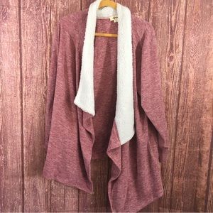 Style and co fuzzy open front cardigan